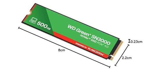 Western Digital Green Sn3000 Disque Dur Interne M.2 Pci Express 4.0 Nvme 500 Go