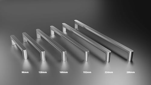 Image of Atlantic Cabinet Pull Handle Chrome Finish, Total Length 8 inch, Hole-to-Hole 192 mm, Pack of 4