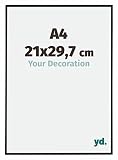 yd. Your Decoration - A4 21x29.7 cm - Cadre Photo en Plastique Avec Verre acrylique - Anti-Reflet - Excellente Qualité - Noir Mat - Cadre Decoration Murale - Evry.