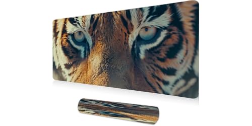 Alfombrilla de ratón XXL 1000x400mm Tiger Grass con base antideslizante para escritorio de PC