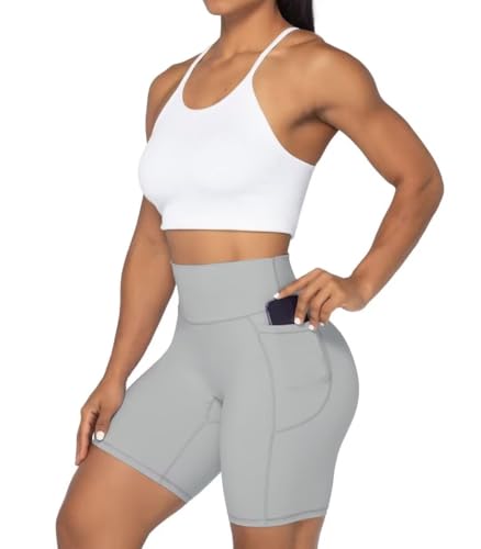Image of Sunzel No Front Seam Biker Shorts for Women with Pockets, Yoga Workout Gym Bike Shorts with Tummy Control | 3, 5 Or 8-Inch Inseam, High Waisted, No Front Seam, Side Pockets, Buttery Soft, Compression Fit, Squat Proof, Tummy Control