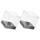 DECHOUS Cajas Organizadoras Acrílicas Transparentes 2 Piezas 10X10X11 CM para Exhibición de Balones de Rugby y Figuras Coleccionables Vitrina Compacta y Resistente para Almacenamiento y