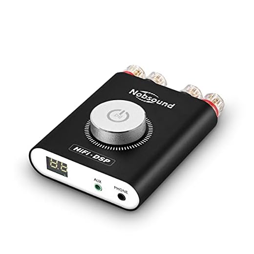 Nobsound NS-20G 200W Mini Bluetooth 5.0 Power Amplifier 2.0 Channel Wireless Receiver Hi-Fi DSP Stereo Headphone Audio Amp LED Display (Black)