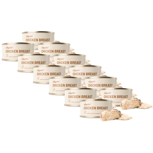 Vilgain Hähnchenbrust Fleischkonserven 12-er pack | 12x100 g große Stücke mageres Fleisch | Ohne Konservierungsstoffe | Geprüfte Herkunft aus slowakischen Bauernhöfen