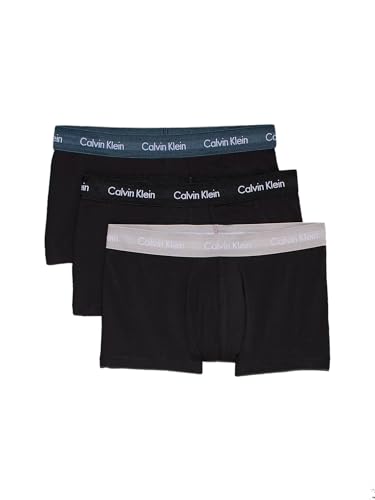 Calvin Klein Herren-Unterhose, niedrig, 3 Stück, B- BLK, Hemisphere BL, ASH WBS, S 1