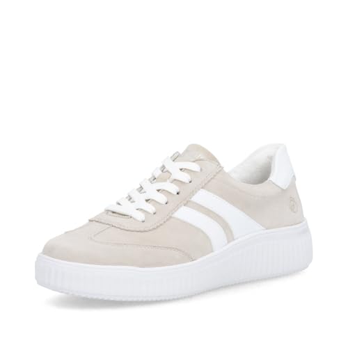 Remonte Damen Low-Top Sneaker D3E00, Frauen Halbschuhe,lose Einlage,Strassenschuhe,Sportschuhe,Freizeitschuhe,Turnschuhe,beige Kombi (60),40 EU