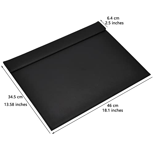 Kingfom 18''X14'' Large Rectangle A3 Desk Writing & Drawing Desk Pad &Board Table Protector Mat With Paper Clip On Top Black #TOP2