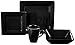 10 Strawberry Street Nova Square 16 pc Dinnerware Set, Black