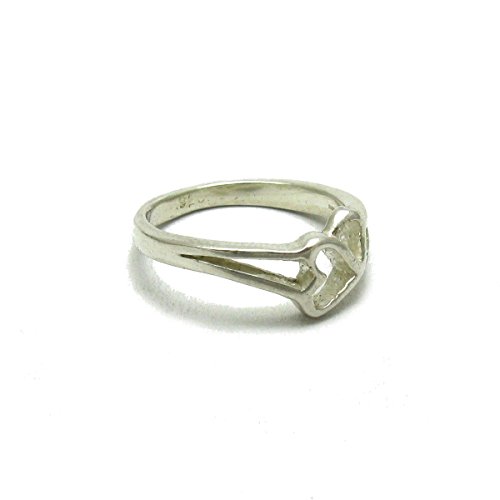 Bague argent sterling véritable coeur solide résistant à l'eau - 2