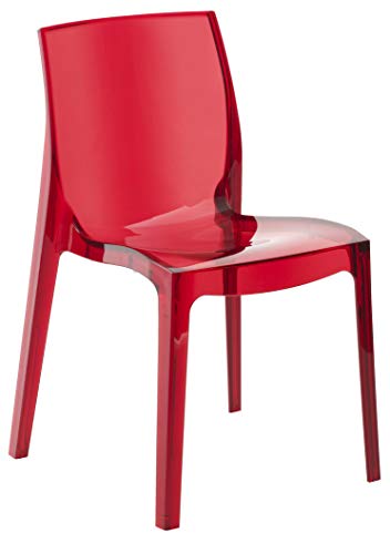 Weber Industries Chaise empilable Jewel, Rouge Transparent