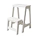 Sgabello con Scala in Legno Sgabello per Scarpe Portatile Pieghevole per Interni/Porta Fiori Sgabello con Scala da Cucina per Adulti e Bambini per Cucina all'aperto