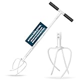 Grumpy Bear Heavy Duty Manual Twist Tiller, All-Steel Garden Claw Cultivator with Soft Handle, 15' Ergonomic Long Handle for Easy Soil Penetration, Ideal for Raised Beds, Flower Boxes, and Tough Soil