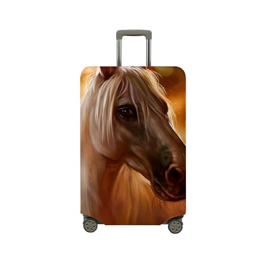 Stampa 3D Elastica Proteggi Valigia Suitcase Luggage Cover Lavabile Coperchio di Protezione Antipolvere Copertura Viaggio Bagagli Coprire cavallo marrone 6S 18-20 pollici