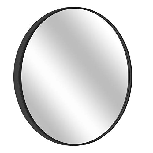 🔥 Cashback up to 70% MORIGEM Round Mirror, 27.6” Wall Mirror, Wall-Mounted Mirror for Bedroom, Bathroom, Living Room & Entryway, 1.4” Metal Frame Vanity Mirror, Black