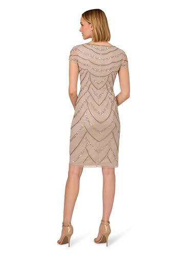 Image of Adrianna Papell Womens Beaded Cocktail Dress