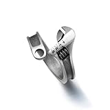 IXDEAXLY New wrench ring with open adjustable and bold design, retro and innovative