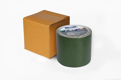 Image of PVC Tarpaulin Repair Tape for Quick Fixes | Self-adhesive and Waterproof | Best for Tarpaulin Repair, Pond lining, Fish tank, and Truck cover (9.5cm x 5m length, Green)