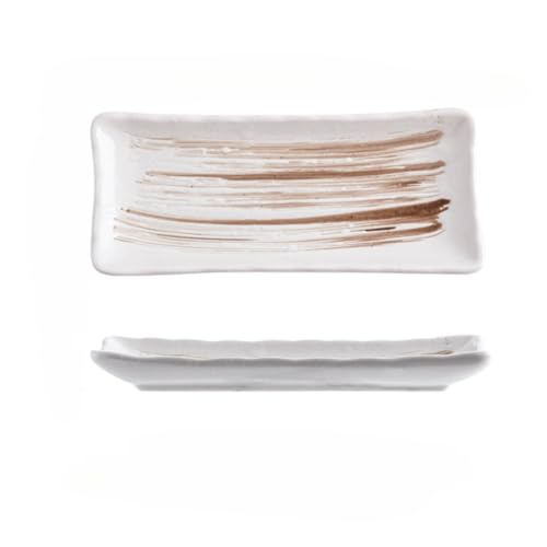 長角皿 セット 陶器 お皿セット すし 焼き物皿 魚 皿 刺身皿 焼き魚皿 寿司皿 長皿 魚料理 和食 揚げ物 お茶 ソース入 薬味壺 長方形 プレート 食器 レストラン 居酒屋 和風 磁器 おしゃれ (8インチです(f))