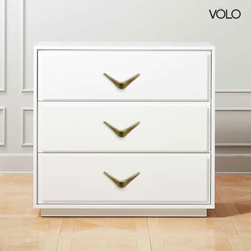 Image of VOLO V knobs for Drawers and cabinets for Home /Kitchen /Offices and Hotels - Versatile Solution for Home, Hotel, and Office Doors (Antique Brass, 4)
