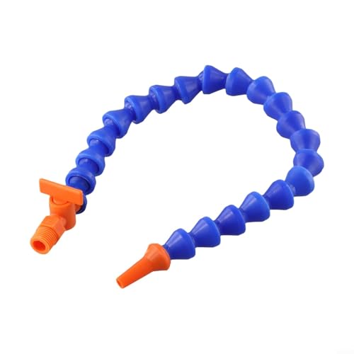 Pneumatic Coolant Tube /4 in to 3/8 in with External Thread for Lathe Tool Water Oil Line, for CNC Machine Cooling Nozzle, Round and Flat Spray Tip, /2 Inch Hose Adapter((Round Nozzle))