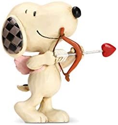 Enesco Peanuts by Jim Shore Snoopy Cupid Love Miniature Figurine, 3 Inch, Multicolor | Hand-Painted
