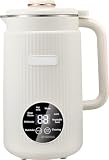 8 in 1 Nut Milk Maker Machine, 41oz Automatic Soy Milk Maker Blender for Homemade Soy, Almond, Oat, Coconut, and Juice with 12H Delay Start/6H Keep Warm/Auto Clean, White, 12-Blade Cutter, 110V