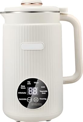 8 in 1 Nut Milk Maker Machine, 41oz Automatic Soy Milk Maker Blender for Homemade Soy, Almond, Oat, Coconut, and Juice with 12H Delay Start/6H Keep Warm/Auto Clean, White, 12-Blade Cutter, 110V