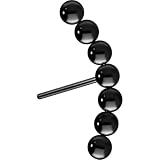 PIERCINGLINE Titan Aufsatz mit Push Pin 7 KUGELN Schwarz