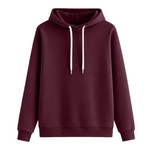 Sudadera de hombre y mujer en color vino talla L con gorro deportivo cómodo