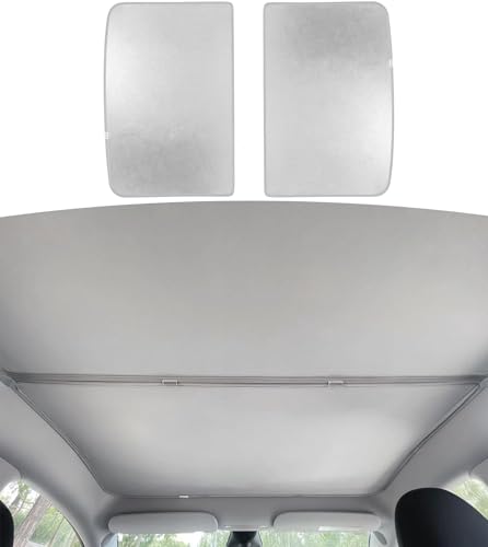 モデルY ルーフサンシェード 2イン1 反射ガラスルーフサンシェード 2023 2022 2021年 遮熱 UVカット Model Y Accessories 2023 OEM ホワイト (Model Y,2021-2024 ホワイト (縫製なし))