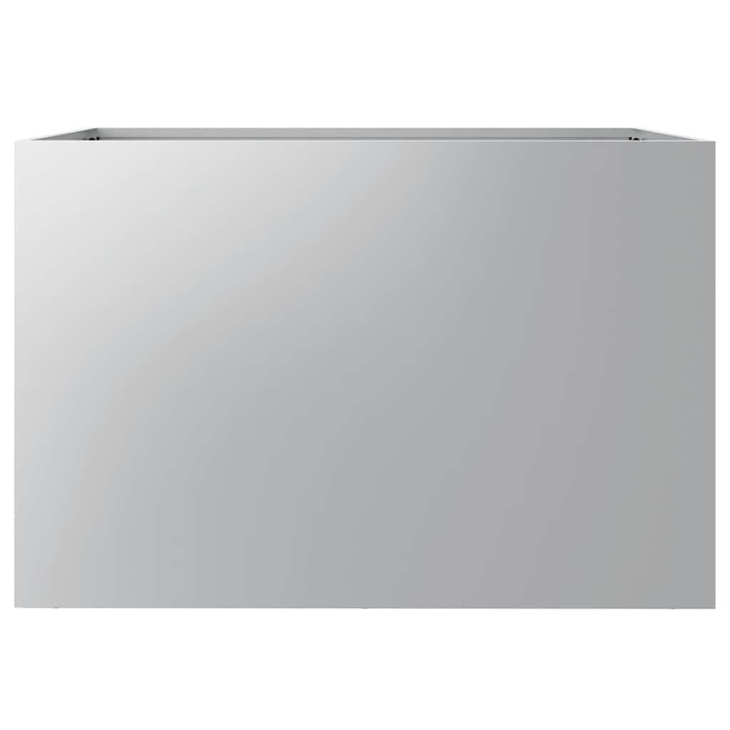 Donica ogrodowa srebrna 62x47x46 cm stal ocynkowana do kwiatów balkonowa patio nowoczesna doniczka metalowa odporna na rdzę do samodzielnego montażu dekoracyjna
