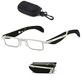 CREXEMI Foldable Anti-Blue Light Reading Glasses with Case, Anti Eyestrain Foldable Reading Glasses Smart Gadgets (Black,+2.5)