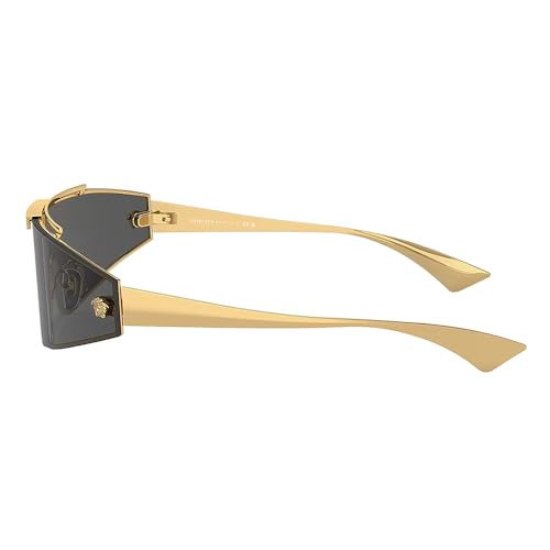 Versace VE 2265 1002 Gold Metal Shield Sunglasses Grey Lens, Gold, 44-144-120 - Image 3