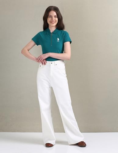 Image of U.S. Polo ASSN. Women's Cotton Regular Fit Solid Polo Shirt