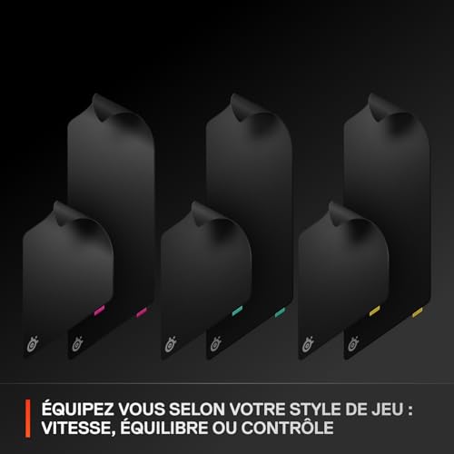 SteelSeries tapis de souris gaming QcK XL Performance Balance - Densité élevée pour une glisse fluide - Bords cousus à profil bas - Base antidérapante en néoprène - Taille 900 x 400 mm -FPS, MOBAs,RTS