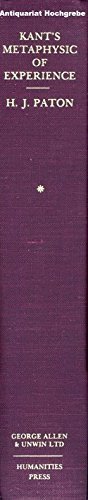 Kant's Metaphysics of Experience vol. 2 0391006738 Book Cover