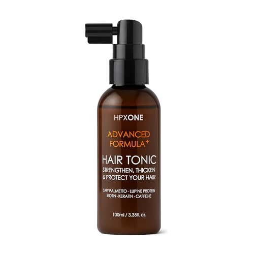 HPX ONE Tonic Antichute Hommes - Bloqueurs DHT : Palmier Nain, Protéine de Lupin + Biotine, Kératine, Caféine, Huiles Essentielles & Extraits Plantes - Renforce, Épaissit, Protège (100 ml)