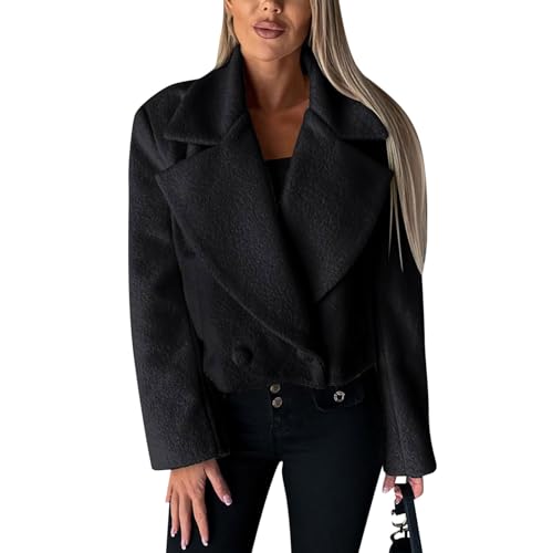Manteau teddy douillet femme blouson épais anti-froid manches longues