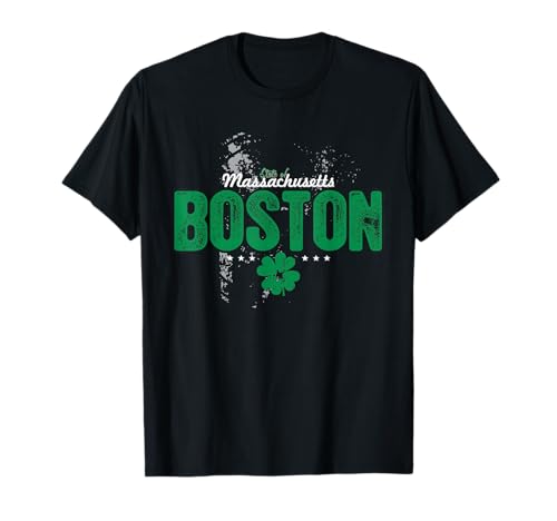 Vintage Boston Massachusetts Irish Pride Trèfle Trèfle T-Shirt