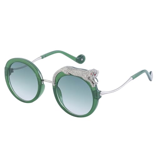 Lunettes de soleil rondes femmes léopard contre l'éblouissement des dames élégantes