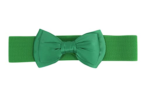Dancing Days 50's Bella Green Bow Belt Vintage Retro pin-up Bow Elastic Cinch belt