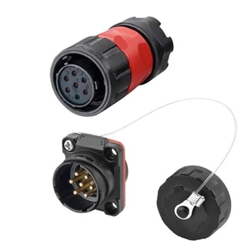 Connecteur de signal d'alimentation étanche IP67 mâle femelle extérieur 7 broches