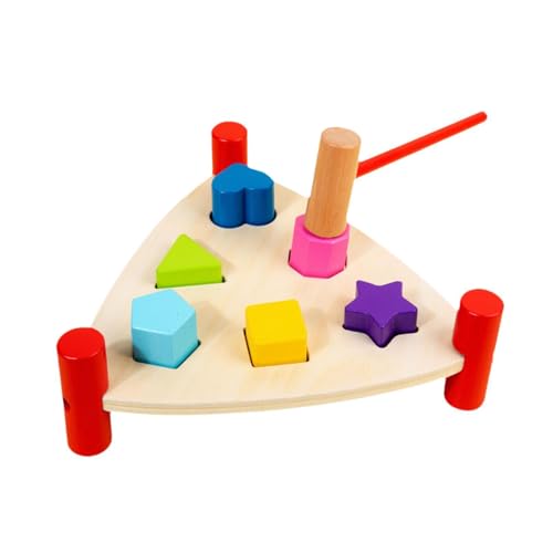 Juguete de martillo de madera con diseño de triángulo para coordinar jugando