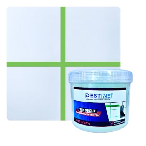 Image of DESTINE READY-TO-MIX inchTILE GROUT inch (16 COLOURS) (ALL PACKS: 100 Gm,250 Gm,400 Gm,800 Gm,1 Kg), Waterproof, Crack Filler, Cement Based Tile Gap Filler (800 g (Pack of 1), Pastel Green)