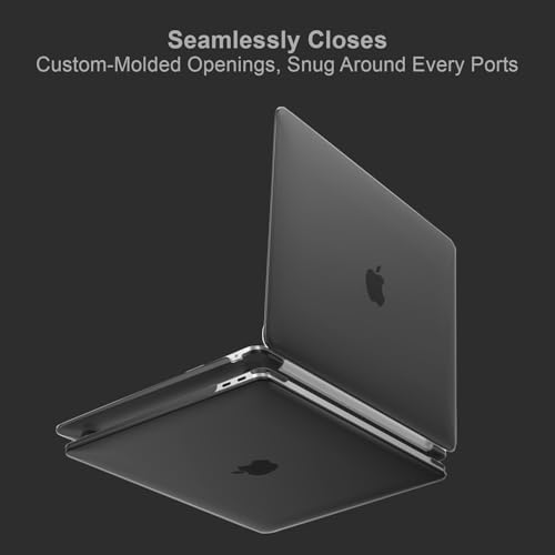 Image of MOSISO Compatible with MacBook Air 13 inch Case 2022 2021 2020 2019 2018 Release A2337 M1 A2179 A1932 Touch ID, Plastic Hard Shell Case & Keyboard Cover for MacBook Air 13.3 inch Case, Black