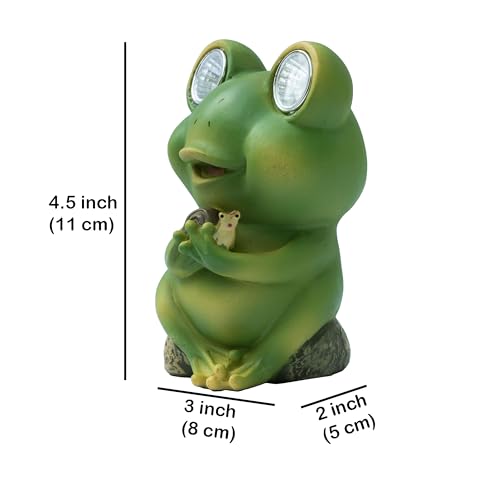 Garden Solar-Powered Resin Adorable Frog Statue – Perfect Outdoor and Indoor Decor with Auto Light-Up Eyes (Snail) — photo — 5 of 9