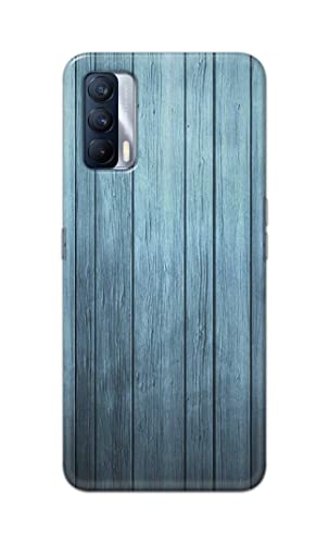 Image of Printed Hard Back Cover Case for Realme X7 Back Cover (Wooden Blue) -702