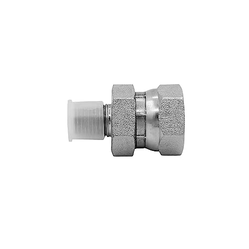 Image of (2-PACK) 1404-04-08 Hydraulic Hose Adapter Fitting 1 /4 inch Male (1 /4 inch-18NPTF) x 1 /2 inch Female Swivel (1 /2 inch-14NPSM) SAE Straight Pipe Joints Tube Connector Carbon Steel