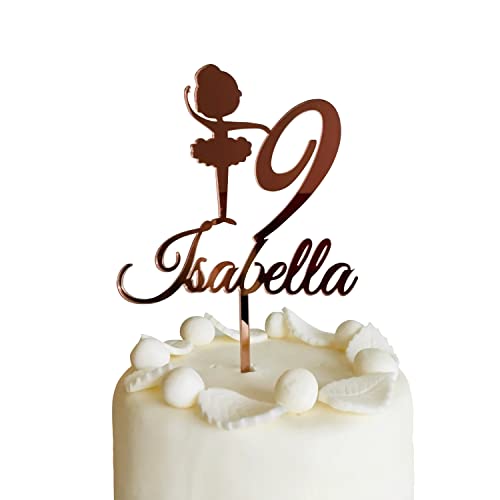 Gâteau personnalisé avec prénom et âge, Joyeux anniversaire gâteau, Ballerine Cake Topper, Party décorations d'anniversaire, Cadeau pour les filles, Fête d'événement, Plusieurs couleurs disponibles