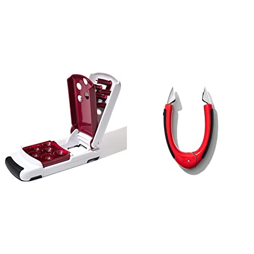 OXO Good Grips Quick Release Multi Cherry Pitter & Strawberry Hul...